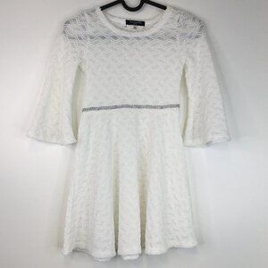 Tahari Girl Bell Sleeve White Dress Size 6X